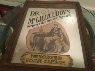 Vintage Dr.  Mcgillicuddy’s Imported Menthol Schnapps Mirror Sign
