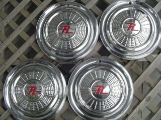 Vintage 1958 58 Rambler Nash Hubcaps Wheel Covers Center Caps Antique Classic