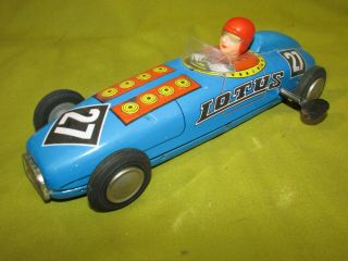 Vintage Tin Toy " Indy " Type Race Car,  10 " Long,  Key Wind,  Great,  Tin Race Car