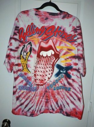 Vtg Rolling Stones Concert T Shirt 1994 Voodoo Lounge Tour Tie Dye Sz XXL 2XL 3