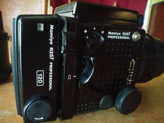 Vintage Mamiya RZ67 Professional 120 Camera With 2 Mamiya Sekor Lens F=180mm 12