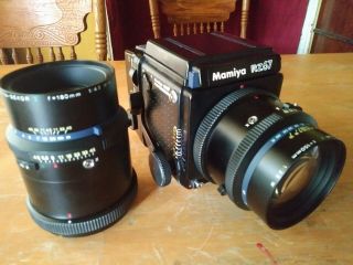 Vintage Mamiya Rz67 Professional 120 Camera With 2 Mamiya Sekor Lens F=180mm