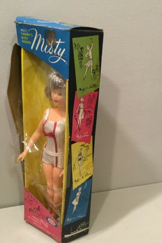 Vintage Ideal Straight Leg Misty Doll Silver & Red Swimsuit 8