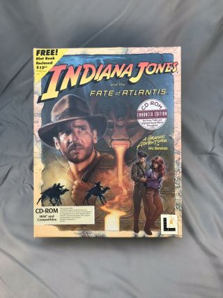 Vintage Pc Game - Indiana Jones And The Fate Of Atlantis (pc,  1992) Cd - Rom