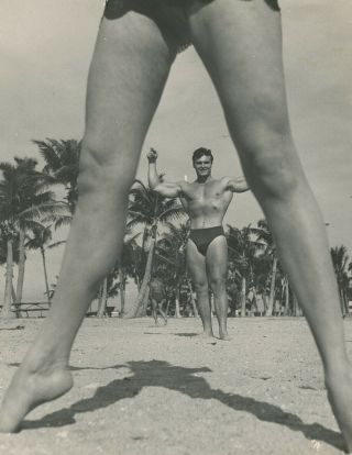 Bunny Yeager 1950s Male Beefcake Vintage Rare Photograph Miami Beach Muscleman 2