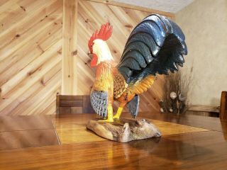 Rooster wood carving chicken folkart carving bird art duck decoy Casey Edwards 6