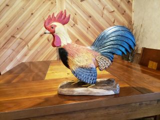 Rooster wood carving chicken folkart carving bird art duck decoy Casey Edwards 7