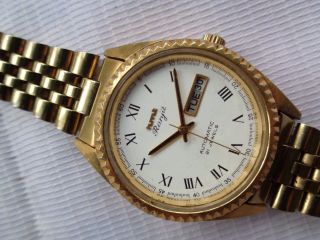 Rare Vintage Hmt Ranjit Automatic Gold Plated Mens Wristwatch