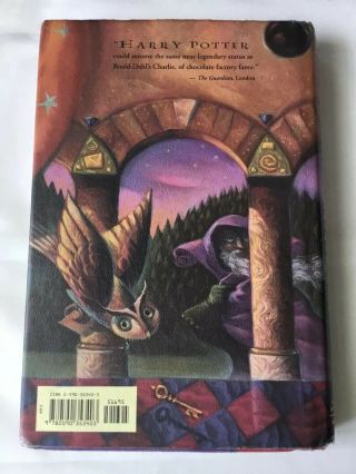 Harry Potter and the Sorcerers Stone.  W/DJ Book 1st Edition First Printing.  Rare 2