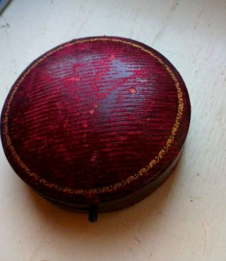 ANTIQUE Vintage J W BENSON Pocket Watch Case BOX RED Morocco Leather 75mm Gilt 4
