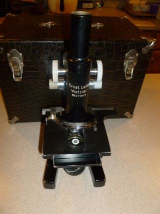 Vintage Microscope Leitz Wetzlar & 6X 10X Lens Germany Case Bundle 2