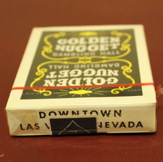 Vintage 1970s GOLDEN NUGGET GAMBLING HALL Black Deck Cards,  Pair Dice 6