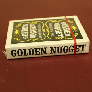 Vintage 1970s GOLDEN NUGGET GAMBLING HALL Black Deck Cards,  Pair Dice 7