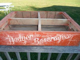 Very Rare Vintage 1960 Dodger Cola Wood Soda Crate W/ 7 - Up Logo On Inside