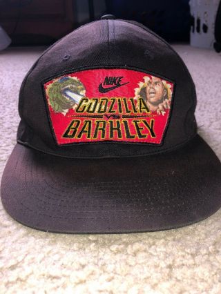 Vintage 1992 Nike Godzilla Vs Barkley Snapback Hat Charles Barkley Rare