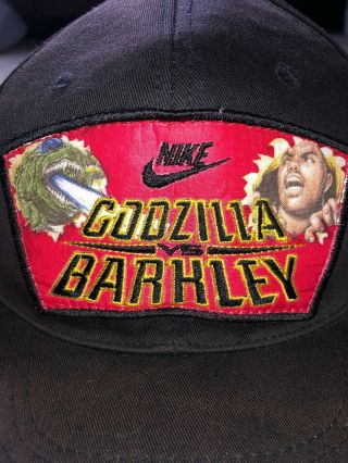 vintage 1992 Nike Godzilla Vs Barkley Snapback Hat Charles Barkley Rare 2