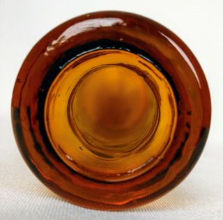 Vintage Genie Decanter Glass Bottle Amber Hobnail Stopper Empoli Italy 1960s 22 
