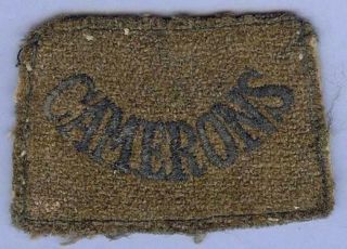 British Military Patch Slip - On Shoulder Title - - Camerons Q.  O.  Cameron Highlanders