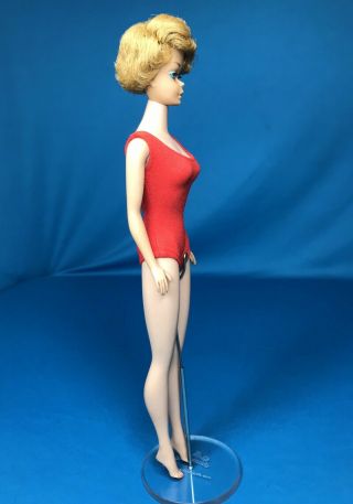 Vintage SIDEPART Ash Blonde Bubblecut Barbie American Girl Face Orig Swimsuit 4