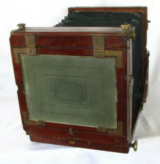 Rare 1890 J H Dallmeyer,  London,  Full Plate Wooden Tailboard Field Camera 6