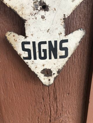 Vintage Sign Police Dept.  No Parking Between Signs Metal 1930s SHIPS USA 4