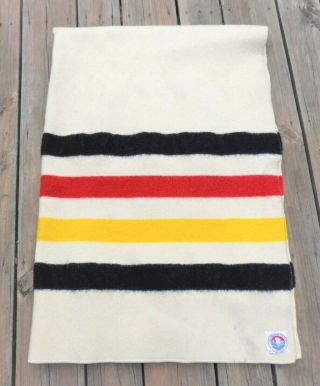 Vintage 20s Pendleton Glacier National Park Blanket 100 Wool Striped 79 " X 53 "