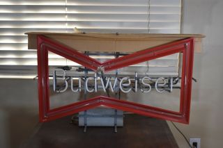 Vintage BUDWEISER Beer Bow Tie Neon Bar Advertising Sign RARE 2