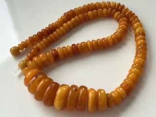 RARE Natural Vintage Amber Beads Antique Baltic Old Necklace 32.  34 gr 5
