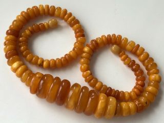 RARE Natural Vintage Amber Beads Antique Baltic Old Necklace 32.  34 gr 7