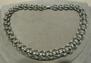 Rare Vintage Sterling Silver Danecraft Modernist Ball Chain Necklace 16 "