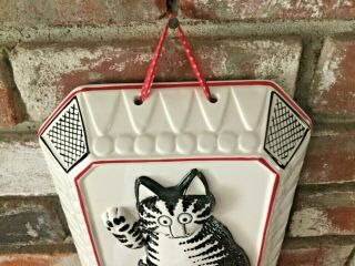 Awesome Vintage SIGMA KLIBAN Ceramic Cat Wall Plaque Dish 1980 ' s 5