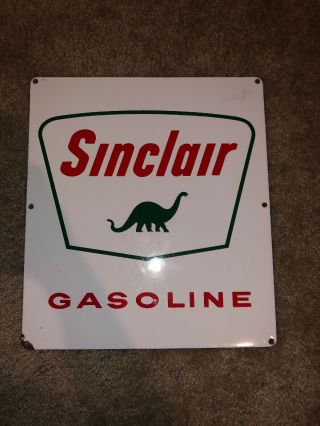 Sinclair Gasoline Porcelain Sign Gas Pump Plate Vintage Dino Opaline H - C Oil