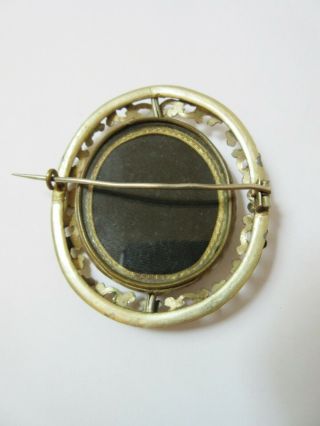 Antique Mourning Swivel Hair Brooch Prince of Wales 4