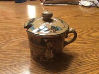 Buffalo Pottery Deldare Mustard Pot With Lid - Signed&dated 1909.  ’ Very Rare