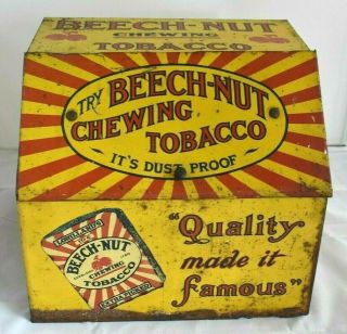 Antique Beech - Nut Chewing Tobacco Store Counter Display Tin Advertising Box