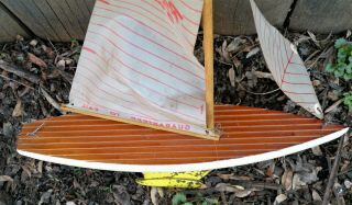 Vintage pond sail boat solid wood hull metal keel all repair or restore 3