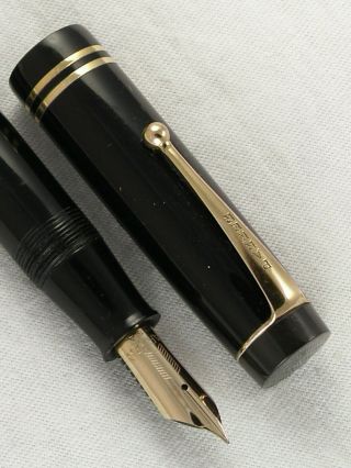 Vintage 1930s Parker Duofold Senior Fountain Pen Classic Black Restored