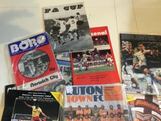 Vintage Football Programs papers suitcase full Newcastle,  villa,  Chelsea 3