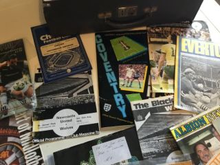 Vintage Football Programs papers suitcase full Newcastle,  villa,  Chelsea 4
