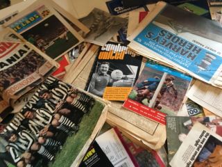 Vintage Football Programs papers suitcase full Newcastle,  villa,  Chelsea 8