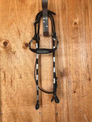 Vintage Western Leather Browband Headstall Bridle With Ferrels