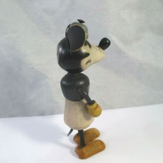 Vintage WALT DISNEY MINNIE MOUSE FUN - E - FLEX WOOD FIGURE 3 - 3/4 