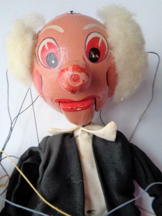 Vintage 1950s Clown Marionette String Puppet Pelham Hazelle Peter Playthings