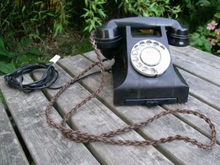 Vtg 50s Black Bakelite Telephone Gpo Phone Bakerlite 326cb Retro Old 60s