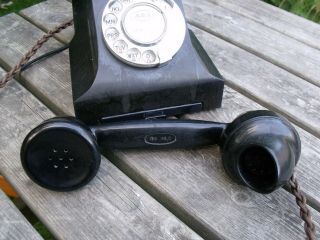Vtg 50s Black Bakelite Telephone GPO Phone Bakerlite 326CB Retro old 60s 3