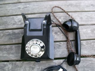 Vtg 50s Black Bakelite Telephone GPO Phone Bakerlite 326CB Retro old 60s 7