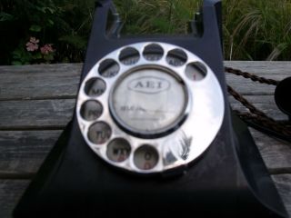 Vtg 50s Black Bakelite Telephone GPO Phone Bakerlite 326CB Retro old 60s 8