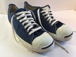 Vintage CONVERSE Jack Purcell Navy Blue Sneakers Men ' s size 11 Shoes MADE IN USA 3