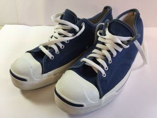 Vintage CONVERSE Jack Purcell Navy Blue Sneakers Men ' s size 11 Shoes MADE IN USA 4