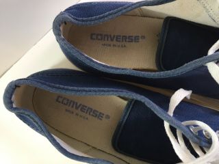 Vintage CONVERSE Jack Purcell Navy Blue Sneakers Men ' s size 11 Shoes MADE IN USA 6